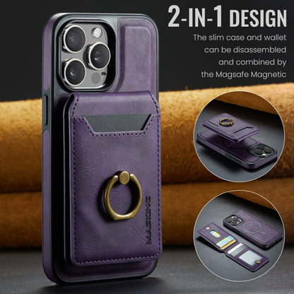 For iPhone 14 Pro MAGKING K1 MagSafe Detachable Wallet RFID Back Cover Phone Case(Purple) by MAGKING