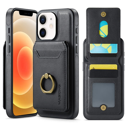 For iPhone 12 MAGKING K1 MagSafe Detachable Wallet RFID Back Cover Phone Case(Black) by MAGKING