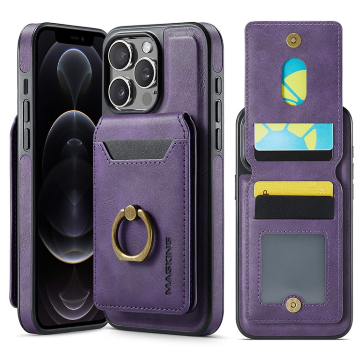 For iPhone 12 Pro MAGKING K1 MagSafe Detachable Wallet RFID Back Cover Phone Case(Purple) by MAGKING