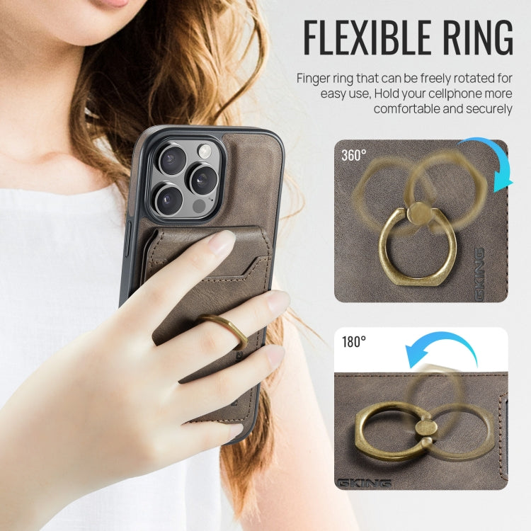 For iPhone 16 Pro Max MAGKING K1 MagSafe Detachable Wallet RFID Back Cover Phone Case(Coffee) by MAGKING