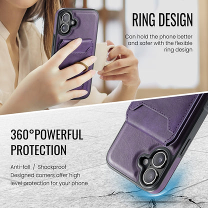 For iPhone 16 Plus MAGKING K1 MagSafe Detachable Wallet RFID Back Cover Phone Case(Purple) by MAGKING