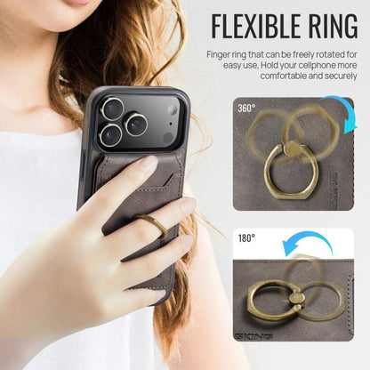 For iPhone 17 Pro Max MAGKING K1 MagSafe Detachable Wallet RFID Back Cover Phone Case(Coffee) by MAGKING