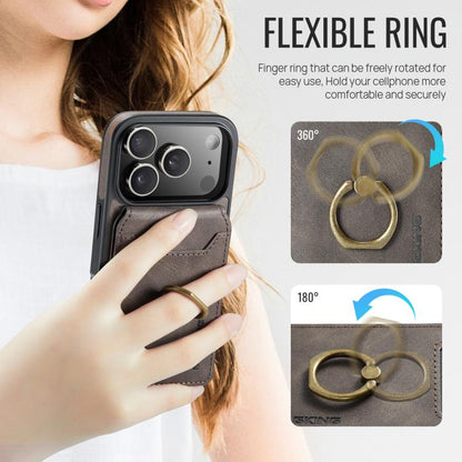 For iPhone 17 Pro MAGKING K1 MagSafe Detachable Wallet RFID Back Cover Phone Case(Coffee) by MAGKING