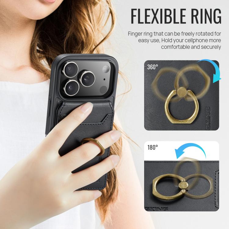 For iPhone 17 Pro MAGKING K1 MagSafe Detachable Wallet RFID Back Cover Phone Case(Black) by MAGKING