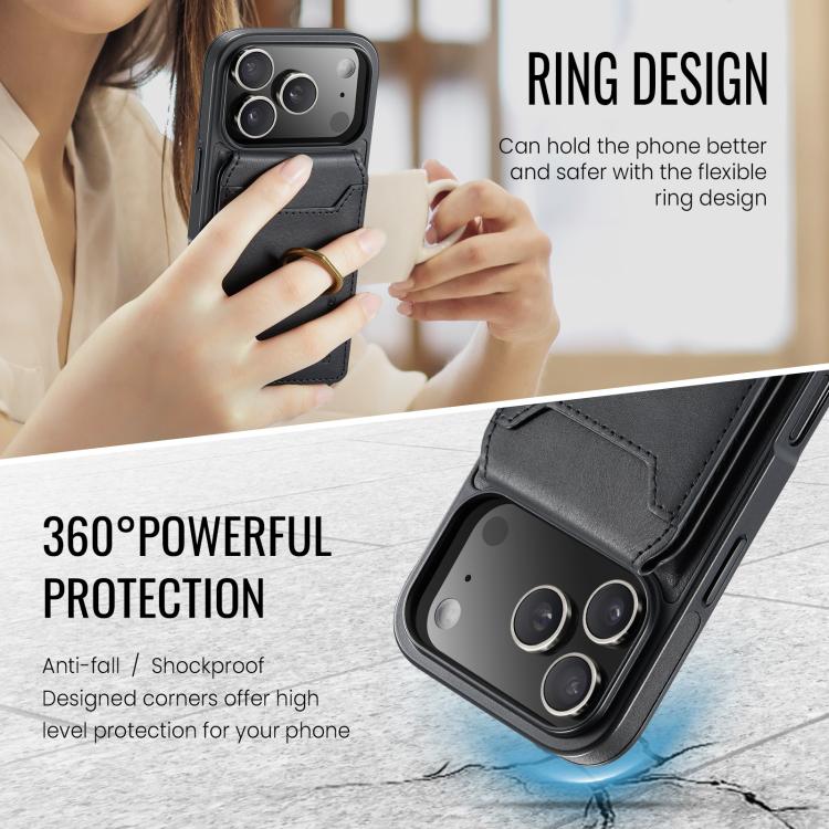 For iPhone 17 Pro MAGKING K1 MagSafe Detachable Wallet RFID Back Cover Phone Case(Black) by MAGKING