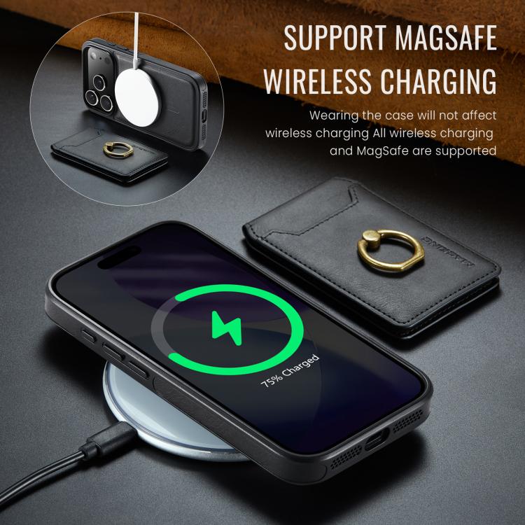 For iPhone 17 Pro MAGKING K1 MagSafe Detachable Wallet RFID Back Cover Phone Case(Black) by MAGKING