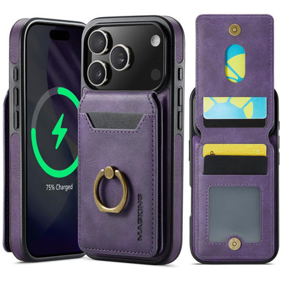 For iPhone 17 Pro MAGKING K1 MagSafe Detachable Wallet RFID Back Cover Phone Case(Purple) by MAGKING