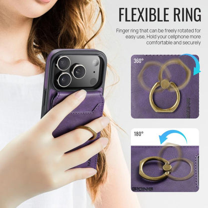 For iPhone 17 Pro MAGKING K1 MagSafe Detachable Wallet RFID Back Cover Phone Case(Purple) by MAGKING