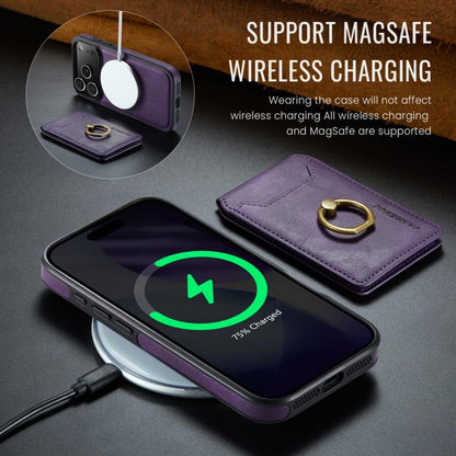For iPhone 17 Pro MAGKING K1 MagSafe Detachable Wallet RFID Back Cover Phone Case(Purple) by MAGKING