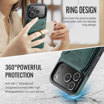 For iPhone 17 Pro MAGKING K1 MagSafe Detachable Wallet RFID Back Cover Phone Case(Green) by MAGKING