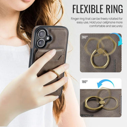 For iPhone 17 MAGKING K1 MagSafe Detachable Wallet RFID Back Cover Phone Case(Coffee) by MAGKING