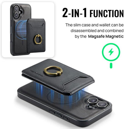 For iPhone 17 MAGKING K1 MagSafe Detachable Wallet RFID Back Cover Phone Case(Black) by MAGKING