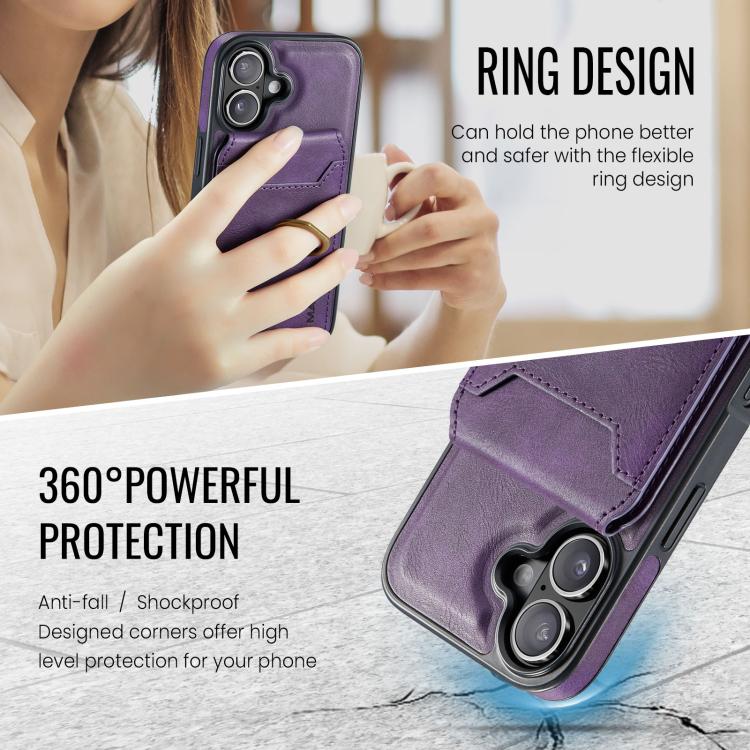 For iPhone 17 MAGKING K1 MagSafe Detachable Wallet RFID Back Cover Phone Case(Purple) by MAGKING