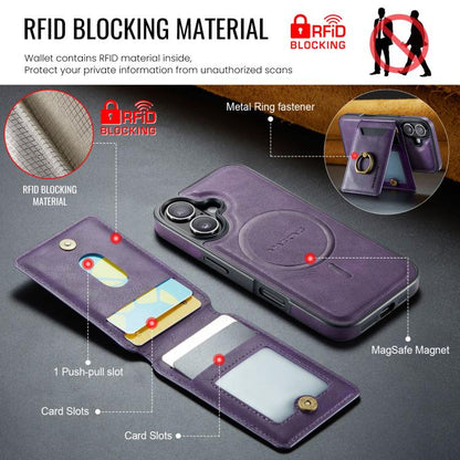 For iPhone 17 MAGKING K1 MagSafe Detachable Wallet RFID Back Cover Phone Case(Purple) by MAGKING