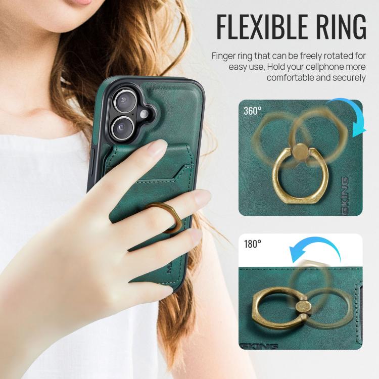 For iPhone 17 MAGKING K1 MagSafe Detachable Wallet RFID Back Cover Phone Case(Green) by MAGKING