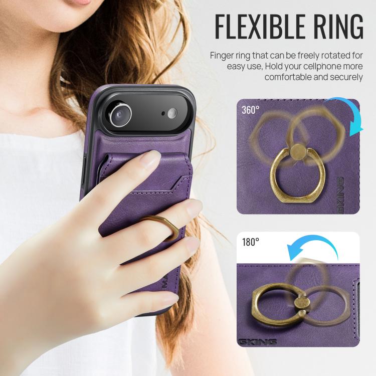 For iPhone Air MAGKING K1 MagSafe Detachable Wallet RFID Back Cover Phone Case(Purple) by MAGKING