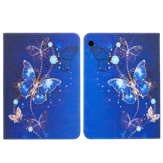 For Samsung Galaxy Tab A11 / A9 Colored Drawing Leather Tablet Case(Purple Butterfly) by bashfashion