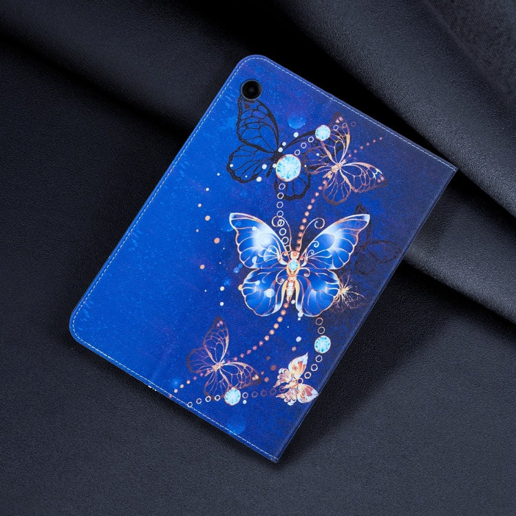 For Samsung Galaxy Tab A11 / A9 Colored Drawing Leather Tablet Case(Purple Butterfly) by bashfashion