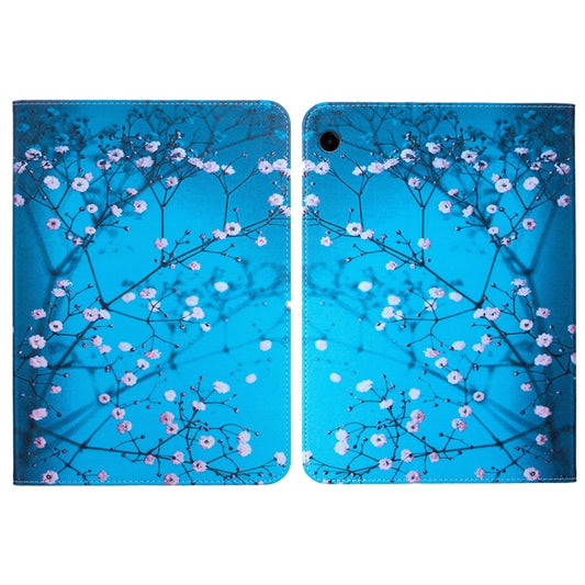 For Samsung Galaxy Tab A11 / A9 Colored Drawing Leather Tablet Case(Plum Blossom) by bashfashion