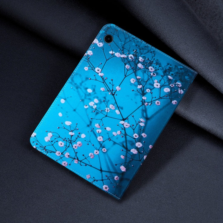 For Samsung Galaxy Tab A11 / A9 Colored Drawing Leather Tablet Case(Plum Blossom) by bashfashion