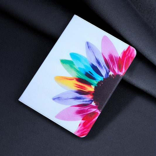 For Samsung Galaxy Tab A11 / A9 Colored Drawing Leather Tablet Case(Sun Flower) by bashfashion