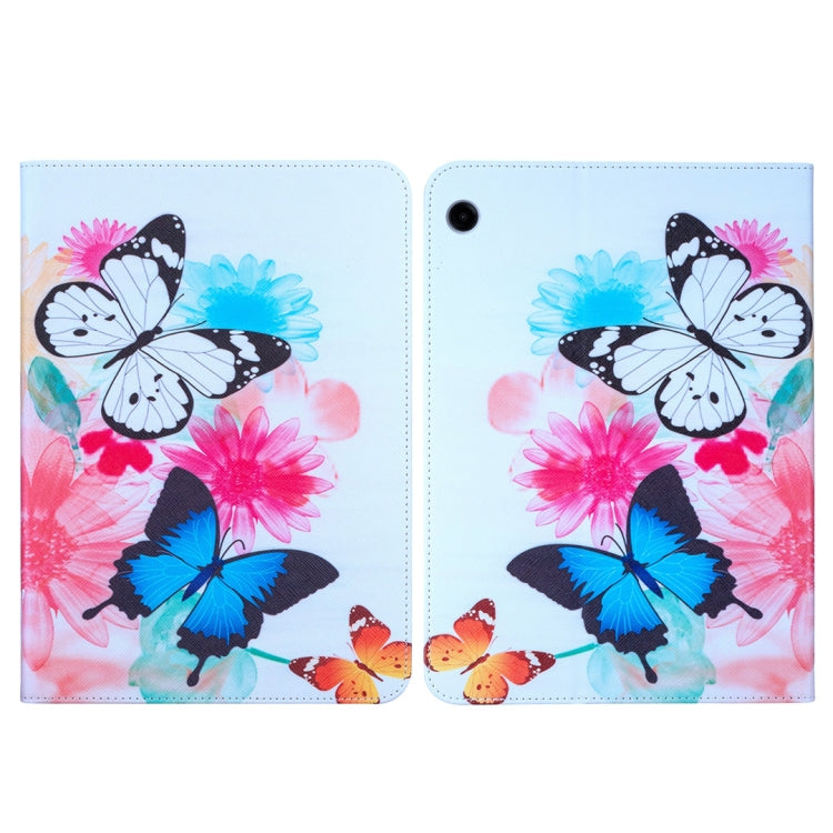 For Samsung Galaxy Tab A11 / A9 Colored Drawing Leather Tablet Case(Two Butterflies) by bashfashion