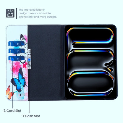 For Samsung Galaxy Tab A11 / A9 Colored Drawing Leather Tablet Case(Two Butterflies) by bashfashion