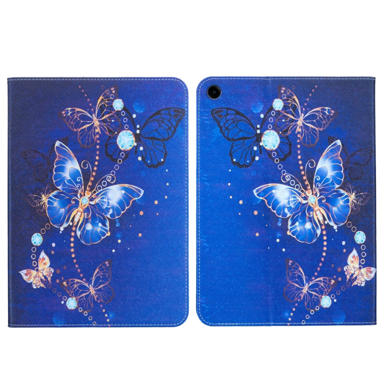 For Samsung Galaxy Tab A11+ / A9+ Colored Drawing Leather Tablet Case(Purple Butterfly) by bashfashion