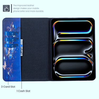 For Samsung Galaxy Tab A11+ / A9+ Colored Drawing Leather Tablet Case(Purple Butterfly) by bashfashion