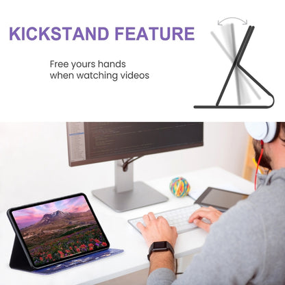 For Samsung Galaxy Tab A11+ / A9+ Colored Drawing Leather Tablet Case(Purple Butterfly) by bashfashion