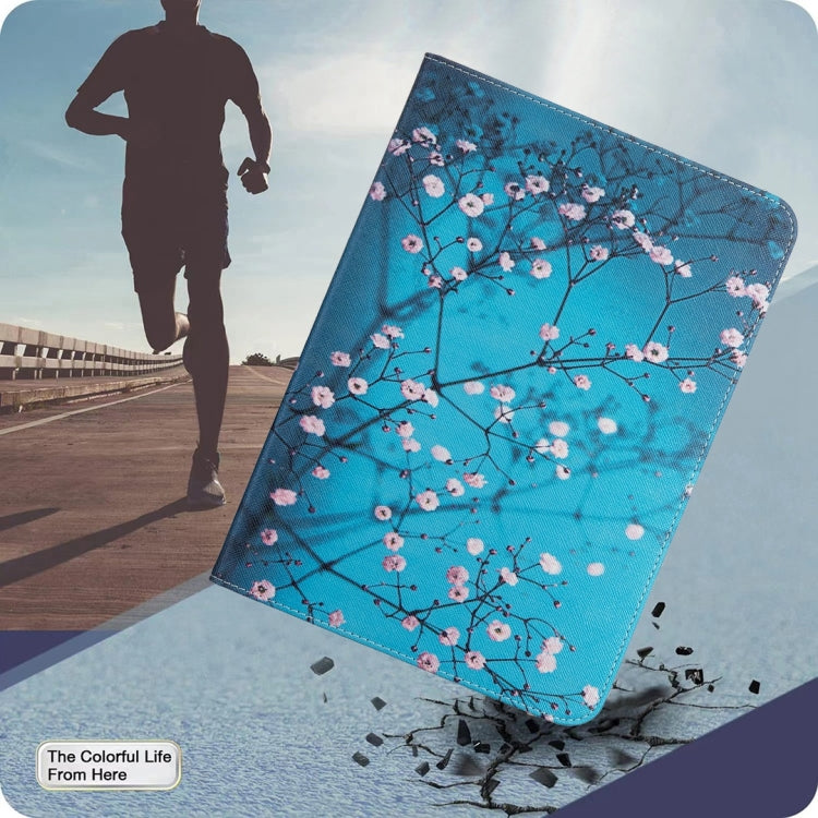 For Samsung Galaxy Tab A11+ / A9+ Colored Drawing Leather Tablet Case(Plum Blossom) by bashfashion