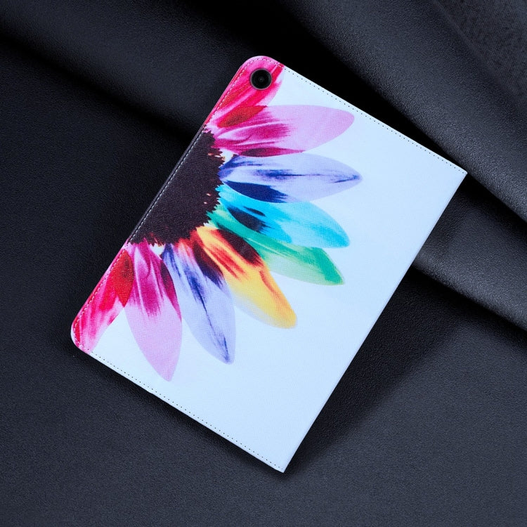 For Samsung Galaxy Tab A11+ / A9+ Colored Drawing Leather Tablet Case(Sun Flower) by bashfashion