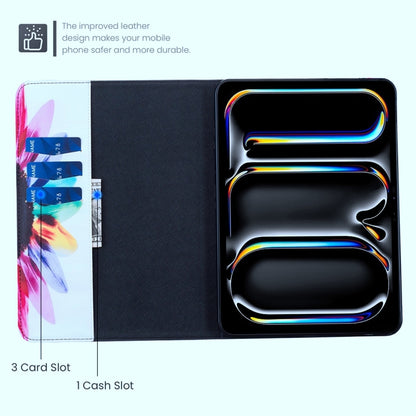 For Samsung Galaxy Tab A11+ / A9+ Colored Drawing Leather Tablet Case(Sun Flower) by bashfashion