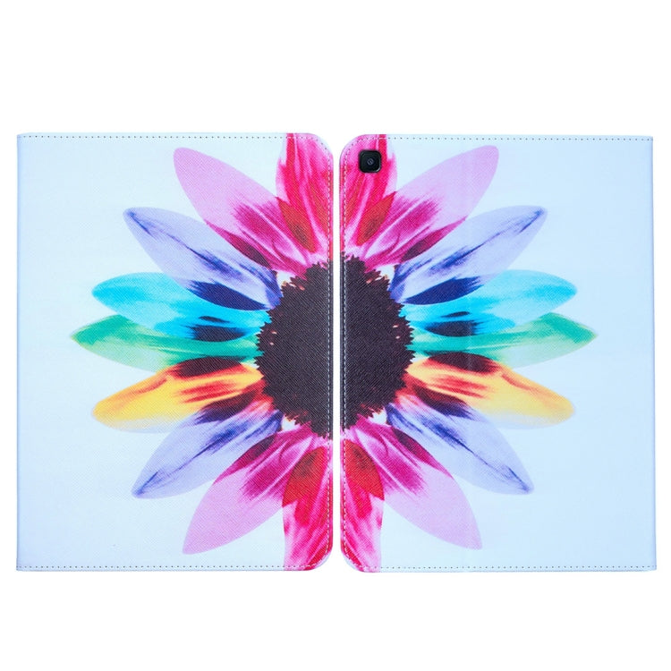 For Samsung Galaxy Tab S6 Lite 2024 Colored Drawing Leather Tablet Case(Sun Flower) by bashfashion
