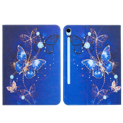 For Samsung Galaxy Tab S9 / S9 FE Colored Drawing Leather Tablet Case(Purple Butterfly) by bashfashion