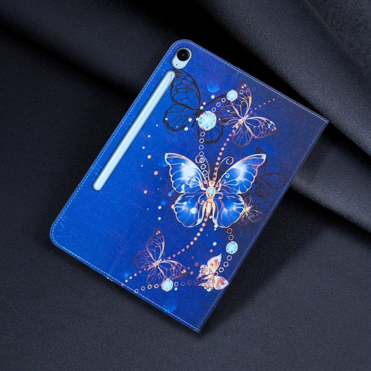 For Samsung Galaxy Tab S9 / S9 FE Colored Drawing Leather Tablet Case(Purple Butterfly) by bashfashion