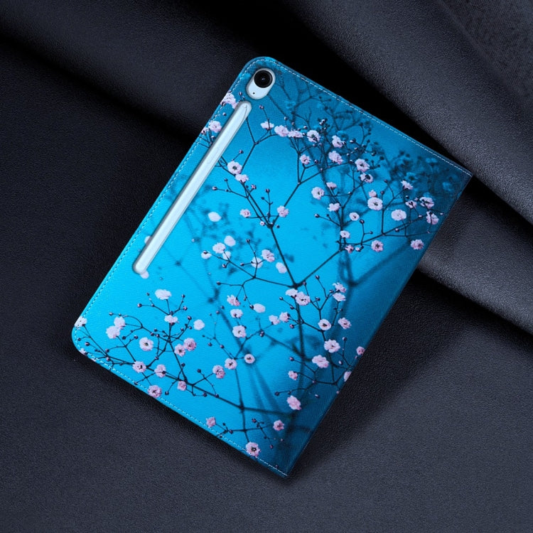 For Samsung Galaxy Tab S9 / S9 FE Colored Drawing Leather Tablet Case(Plum Blossom) by bashfashion