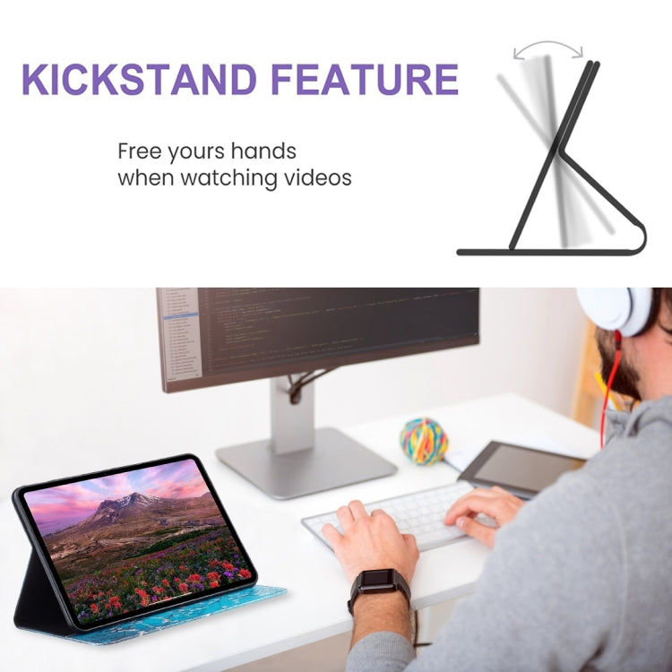 For Samsung Galaxy Tab S9 / S9 FE Colored Drawing Leather Tablet Case(Plum Blossom) by bashfashion