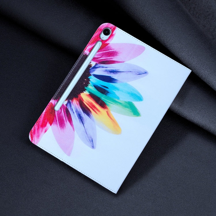 For Samsung Galaxy Tab S9 / S9 FE Colored Drawing Leather Tablet Case(Sun Flower) by bashfashion