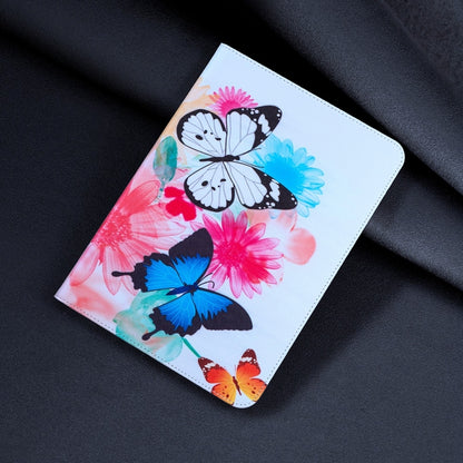 For Samsung Galaxy Tab S9 / S9 FE Colored Drawing Leather Tablet Case(Two Butterflies) by bashfashion