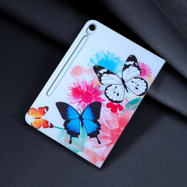 For Samsung Galaxy Tab S9 / S9 FE Colored Drawing Leather Tablet Case(Two Butterflies) by bashfashion