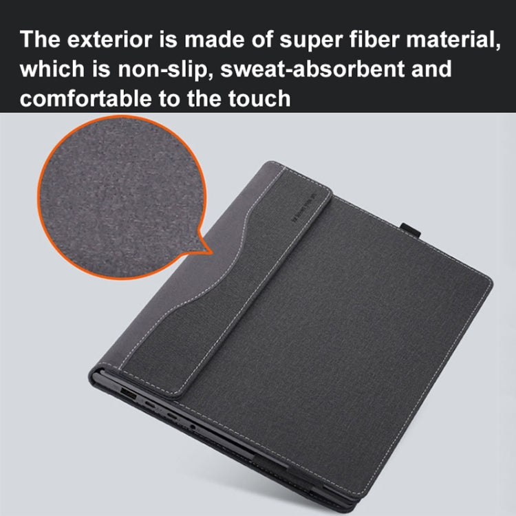 For MicroSoft Surface Laptop 13.5 inch Leather Laptop Shockproof Protective Case with Stand(Dark Blue) by bashfashion