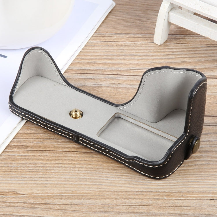 For Canon EOS 200D II / 200D Buffalo Texture PU Leather Camera Half Case Base(Black) by bashfashion