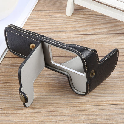 For Canon EOS 200D II / 200D Buffalo Texture PU Leather Camera Half Case Base(Black) by bashfashion