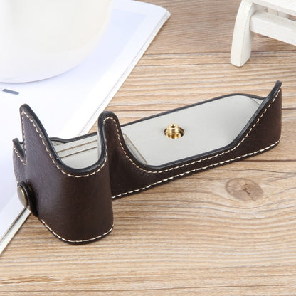 For Canon EOS 200D II / 200D Buffalo Texture PU Leather Camera Half Case Base(Dark Coffee) by bashfashion