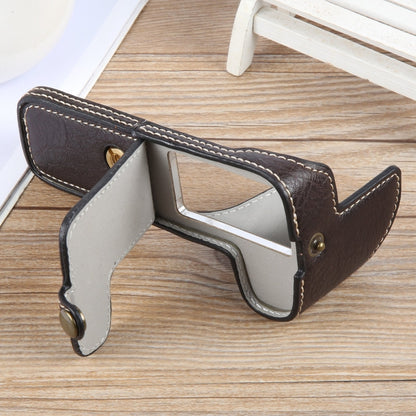 For Canon EOS 200D II / 200D Buffalo Texture PU Leather Camera Half Case Base(Dark Coffee) by bashfashion