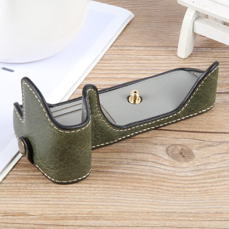 For Canon EOS 200D II / 200D Buffalo Texture PU Leather Camera Half Case Base(Green) by bashfashion