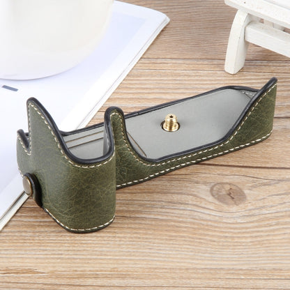 For Canon EOS 200D II / 200D Buffalo Texture PU Leather Camera Half Case Base(Green) by bashfashion