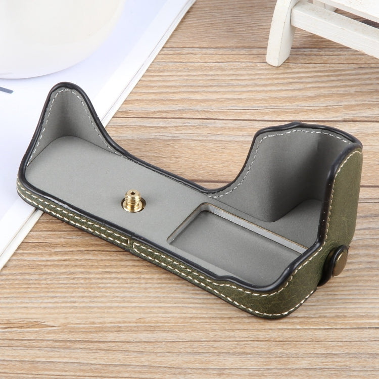 For Canon EOS 200D II / 200D Buffalo Texture PU Leather Camera Half Case Base(Green) by bashfashion