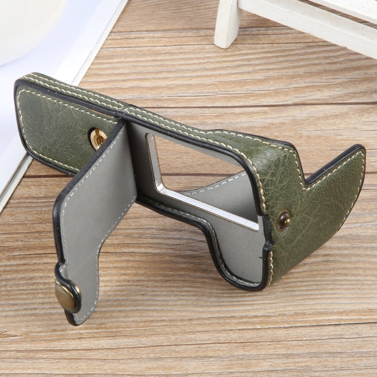 For Canon EOS 200D II / 200D Buffalo Texture PU Leather Camera Half Case Base(Green) by bashfashion